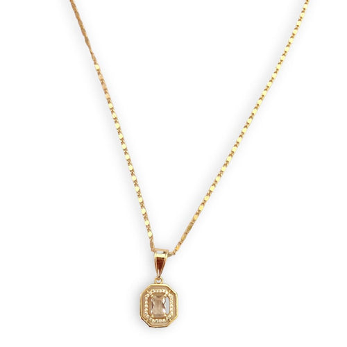 Allie clear rectangular stone in 18k of gold plated chain necklace chains