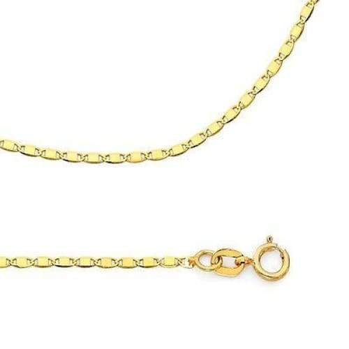 Anchor flat 1.8mm curved 18kts gold plated chain 16 chains