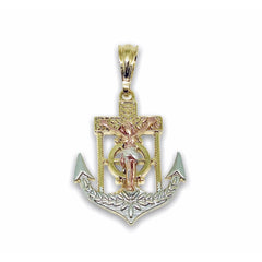 Anchor three tones pendant gold plated charms