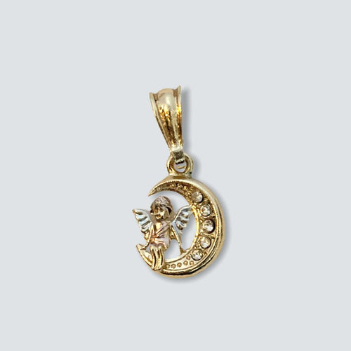 Angel moon pendant in 18kts of gold plated charms