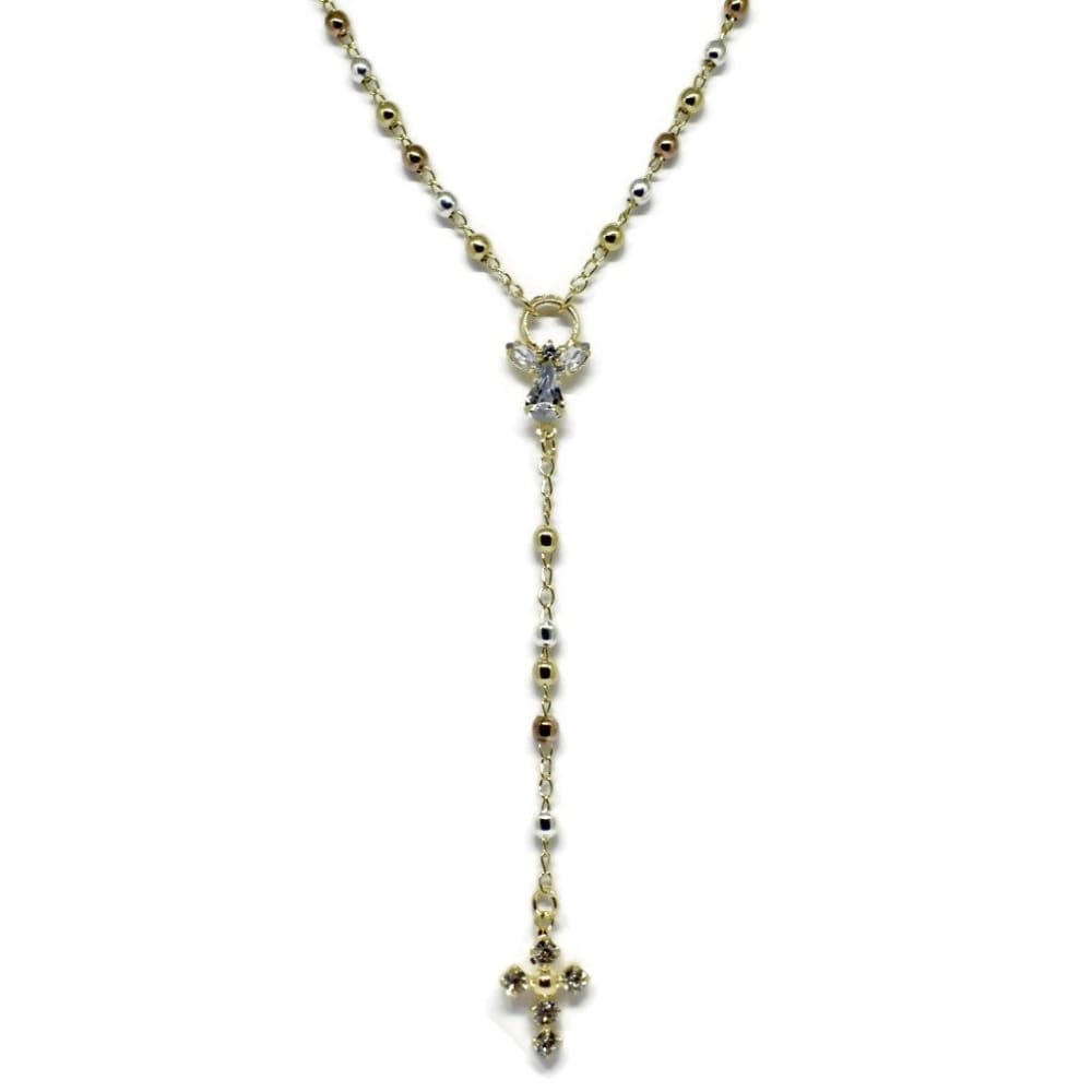 Angel rosary triccolor 18kts of gold plated 20 rosaries
