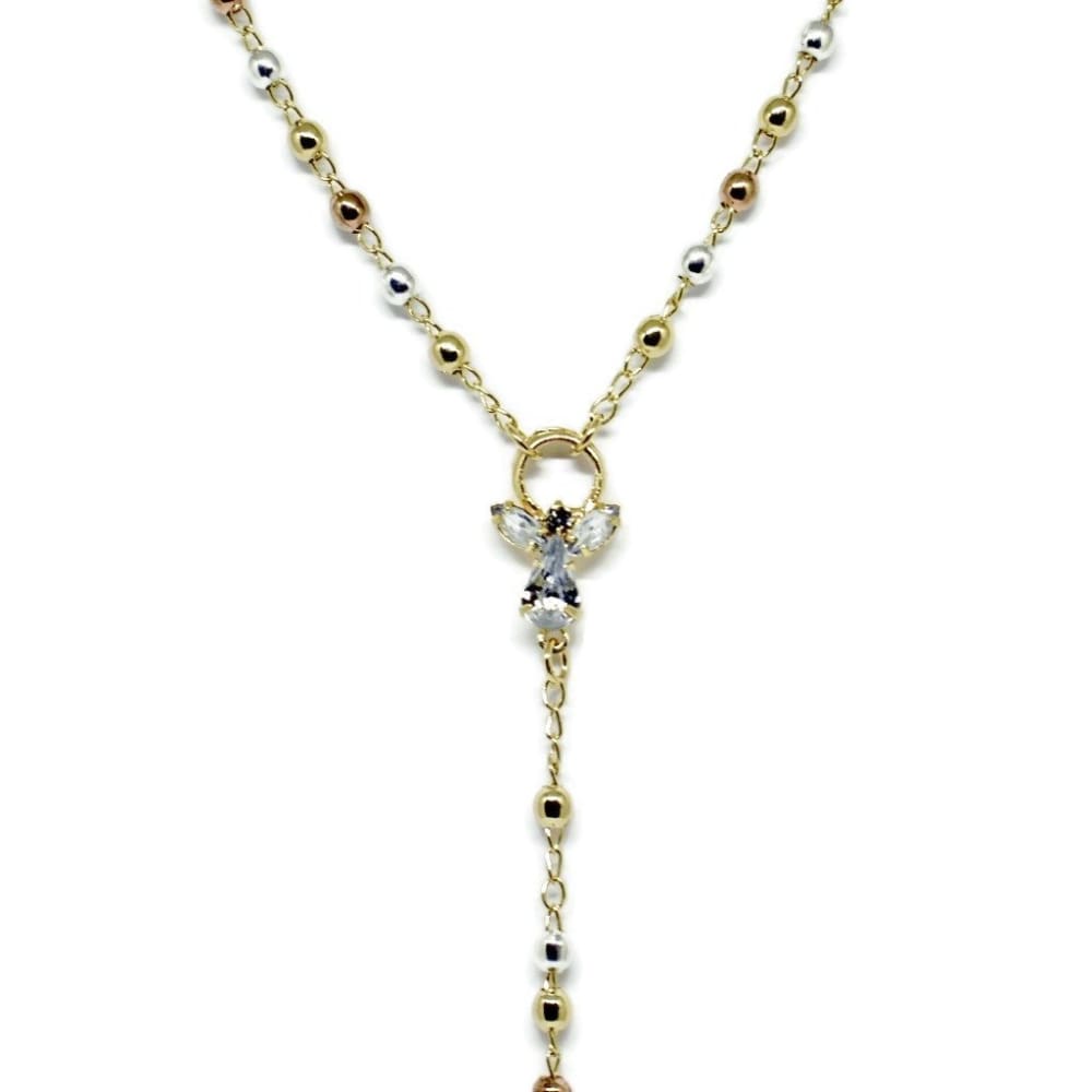 Angel rosary triccolor 18kts of gold plated 20 rosaries