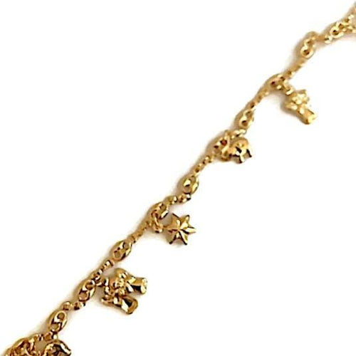 Angels and stars charms design anklet 18kts of gold plated 10 anklet