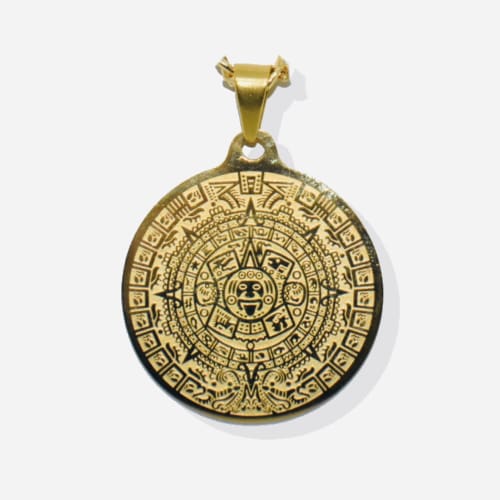 Aztec calendar charm gold plated over stainless steel 1.5’’ charms & pendants