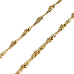Beads torsal - singapore 2mm 18k gold plated chain chains