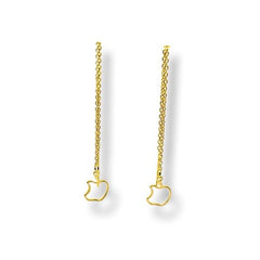 Bitten apple threaders gold plated earrings