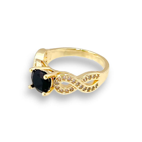 Evil eye crystal end open size ring in 18k of gold plated