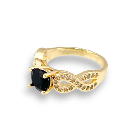 Jasper stone with butterflies sides ring in 18k of gold plated