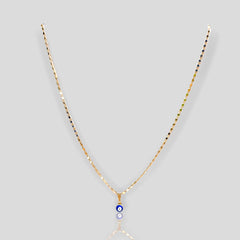 Blue evil eye charm - necklace 18kts goldfilled charms & pendants