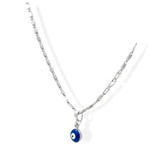 Blue evil eye charm - necklace 18kts silver plated charms & pendants