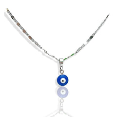 Blue evil eye charm - necklace 18kts silver plated charms & pendants