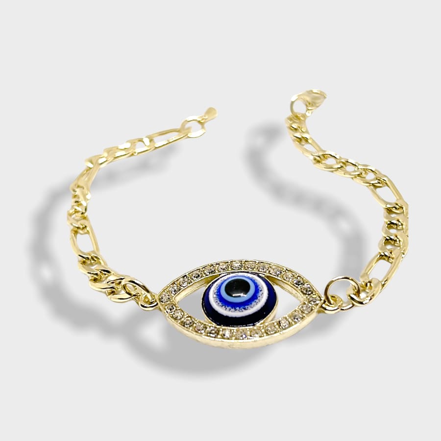 Blue evil eye figaro bracelet 18k of gold plated bracelets