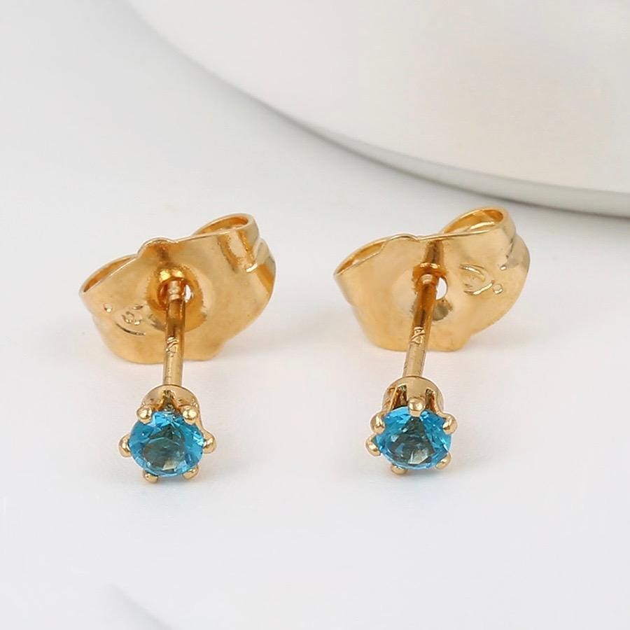 Bmila dainty cz studs 18kts of gold plated earrings