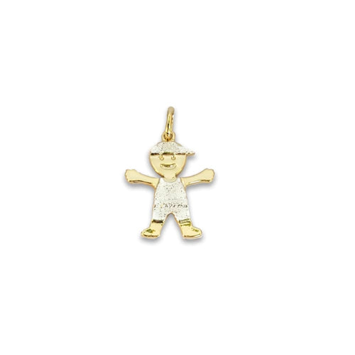 Boy in a cap pendant charm 14kts of gold plated charms