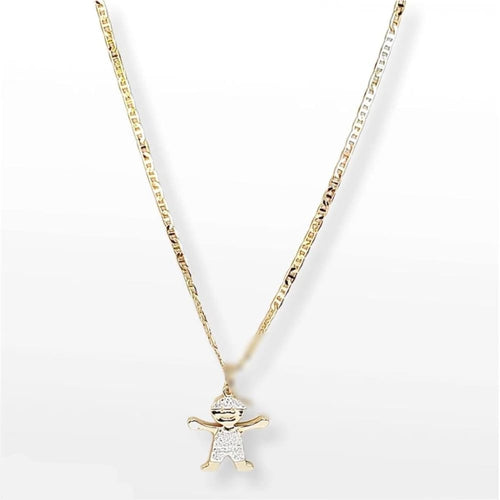Boy in a cap pendant charm 14kts of gold plated charms