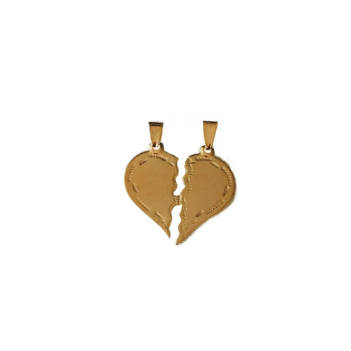 Broken heart 18k of. Gold. Plated pendant charms & pendants