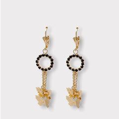 Butterflies cascade leverback 18k of gold plated earrings earrings