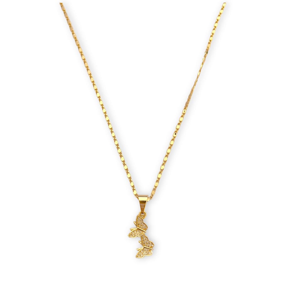 Butterflies in 18k of gold plated chain necklace chains