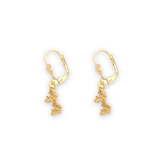 Butterflies lever-back 18k of gold plated earrings earrings