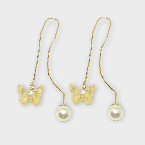 Butterflies threaders 18k of gold plated earrings earrings