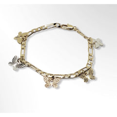 Butterfly charm bracelet 7.5’ n 18kts of gold plated 7.5 bracelets