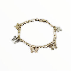 Butterfly charm bracelet 7.5’ n 18kts of gold plated 7.5 bracelets