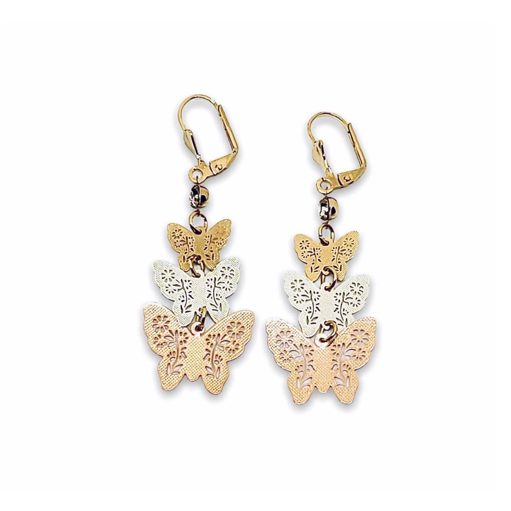 Butterfly earrings in 18kts of gold plated earrings