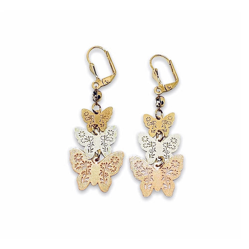 Butterfly earrings in 18kts of gold plated