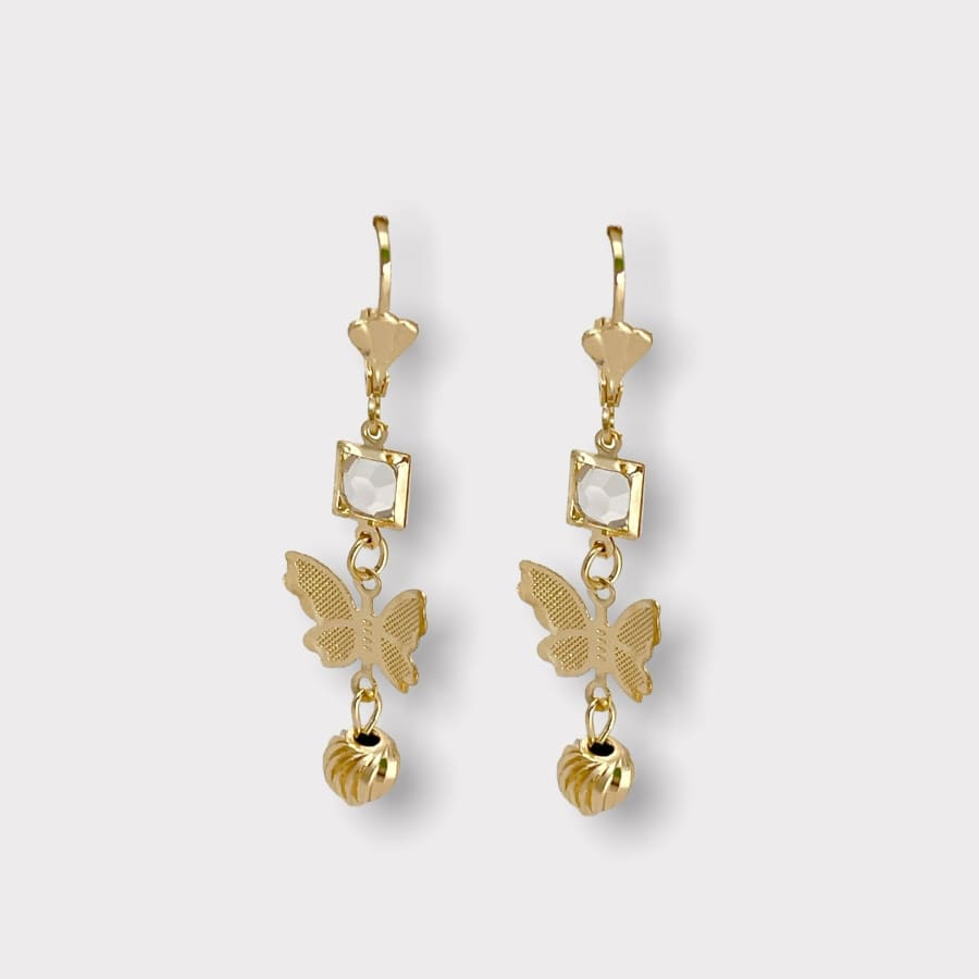 Butterfly leverback 18k of gold plated earrings earrings