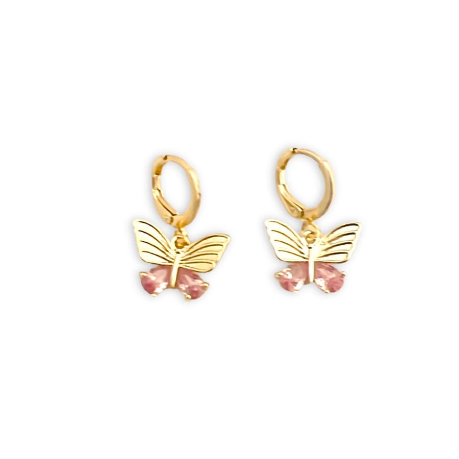 Butterfly light pink earrings gold-filled earrings