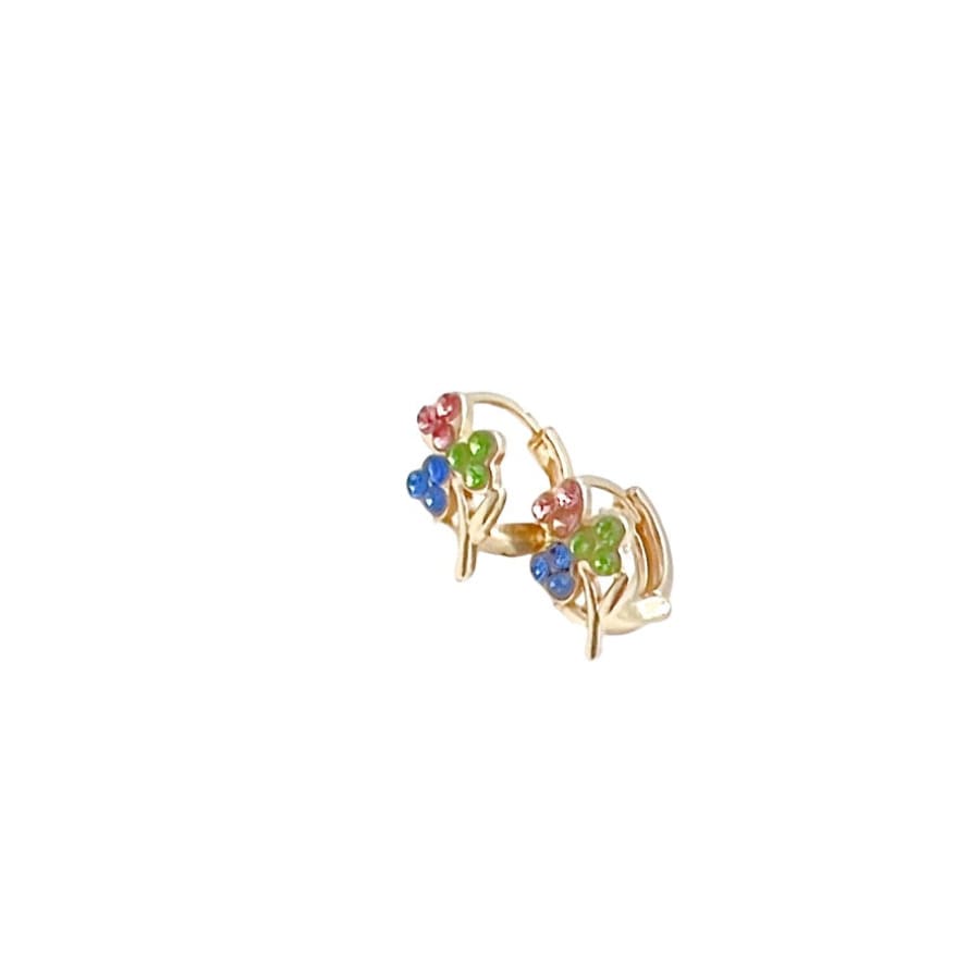 Caitlyn multicolor flower earrings in 18k of gold plated earrings