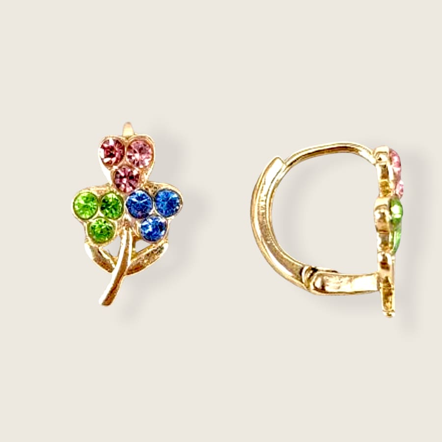 Caitlyn multicolor flower earrings in 18k of gold plated earrings