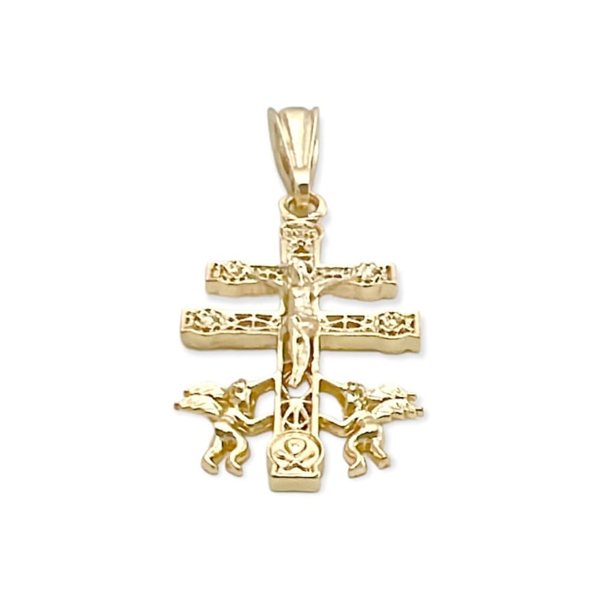Caravaca cross pendant in 18k of gold layering charms & pendants