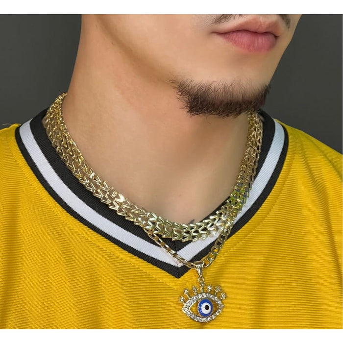Chevron chain in 14k of gold layered necklaces