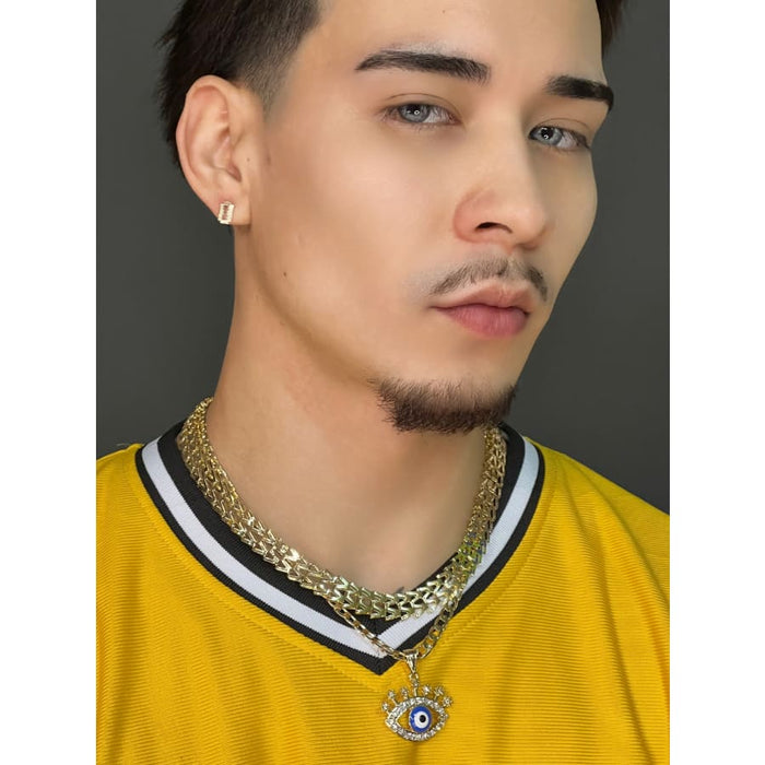 Chevron chain in 14k of gold layered necklaces