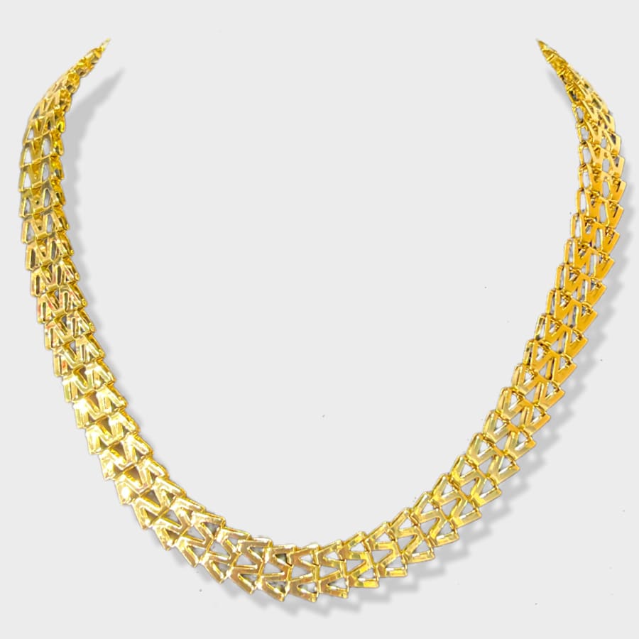 Chevron chain in 14k of gold layered necklaces