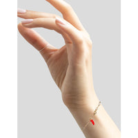Chili pepper paper clip bracelet in 18k of gold plating