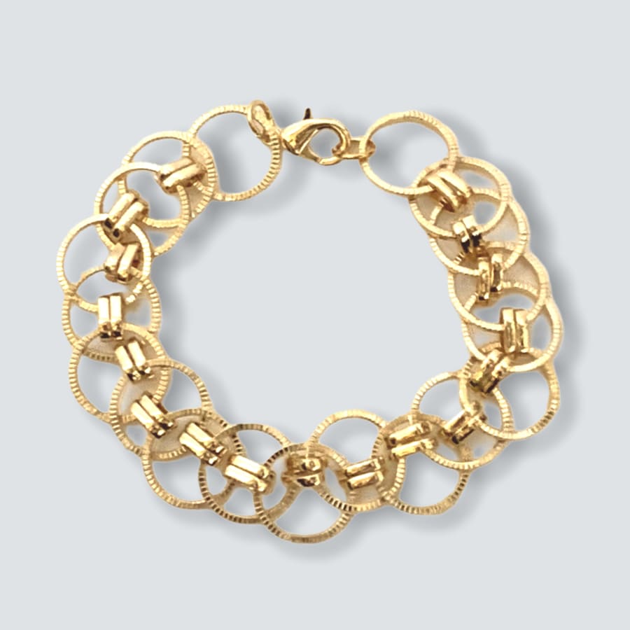 Circle links bracelet 18kts of gold plated bracelets
