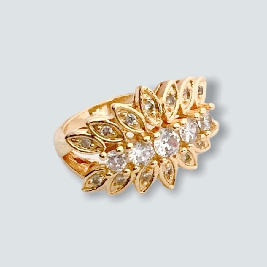 Clear stones ring in 18k of gold plated rings