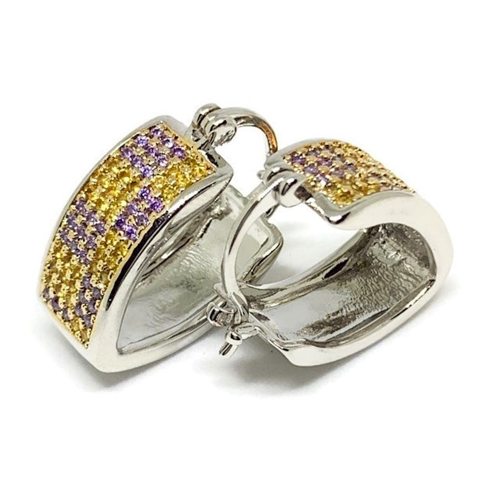 Clipper cz silver plated hoops earrings earrings