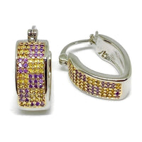 Clipper cz silver plated hoops earrings earrings