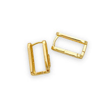 Clips rectangular hoops earrings in 14k of gold plated earrings