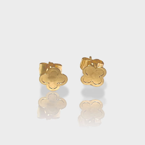 Flower tricolor earrings 18k of gold plated