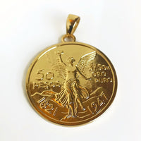 Coin pendant 50 pesos angel mexican 35mm centenario charm charms & pendants
