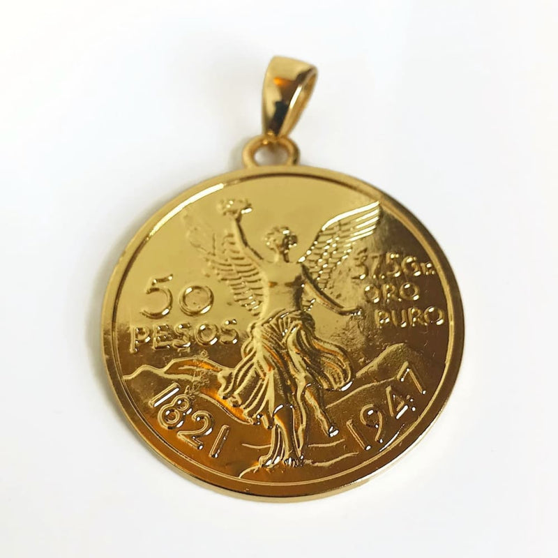 Coin pendant 50 pesos angel mexican 35mm centenario charm charms & pendants