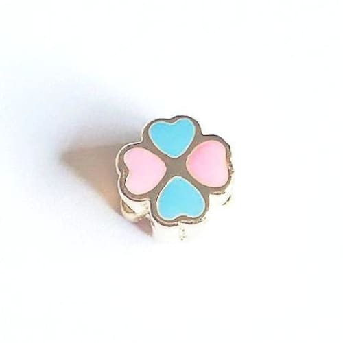 Colorful clover european bead charm 18kt of gold plated charms