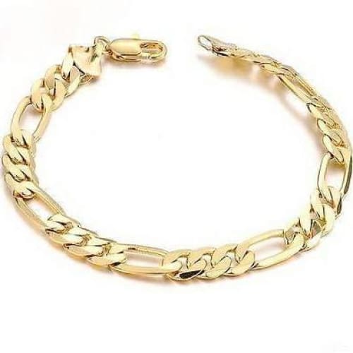 Concave figaro 10mm 18k gold plated chain 8.5 bracelet chains