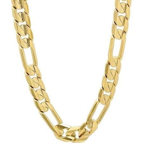 Concave figaro 10mm 18k gold plated chain 24’’ chains