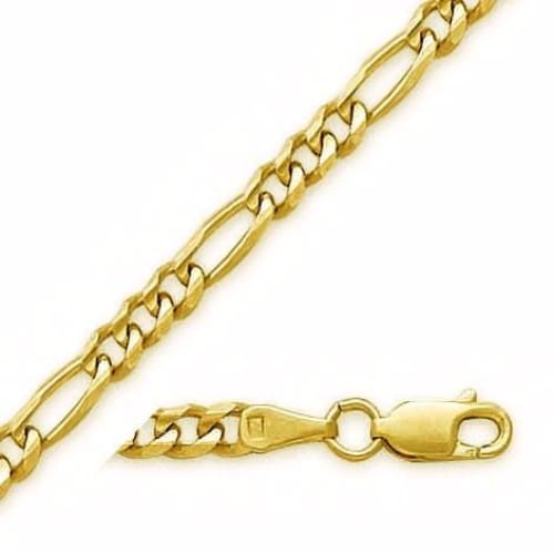 Concavo figaro 6mm 18k gold plated chain 24 chains