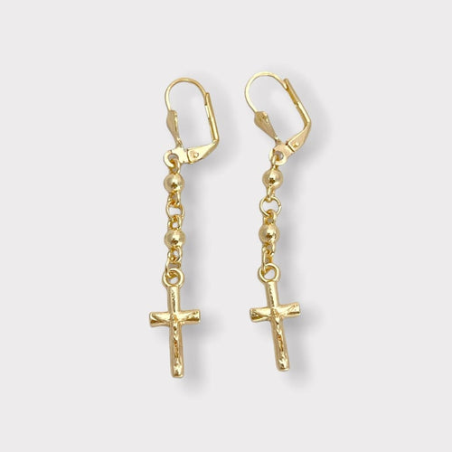 Cross earrings gold-filled